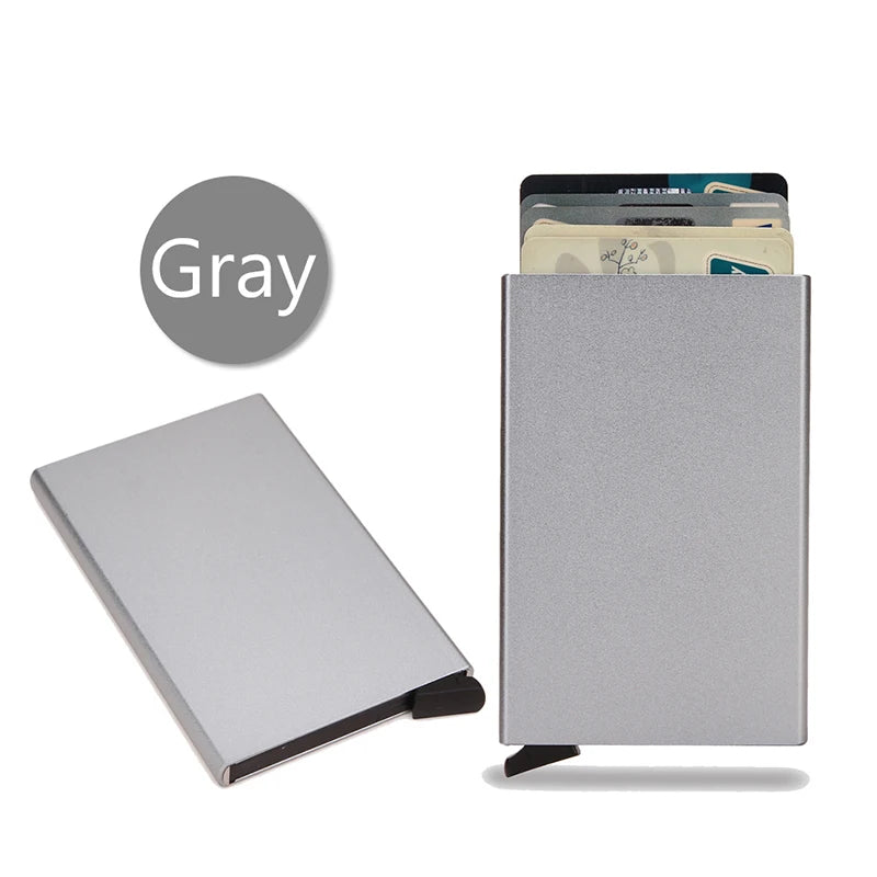 Rfid Smart Wallet Card Holder Metal Thin Slim Men Women Wallets Pop Up Minimalist Wallet Small Black Purse Vallet Walets for Men - Acros