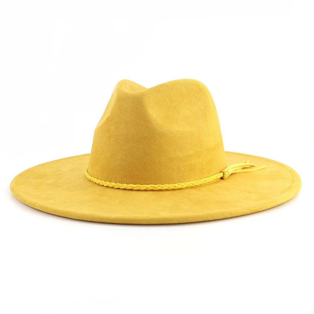 Ansoff Malachite Green suede fedora hat with wide brim, suitable for men and women, perfect for autumn and winter fashion.