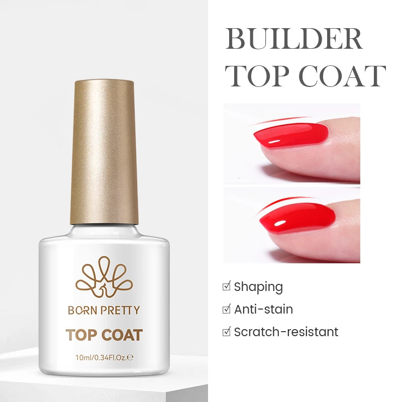 BORN PRETTY Jelly Nude Gel Nail Polish 10ml Light Pink Peach Translucent Color UV Light Cure Gel Varnish Nail Art DIY at Home - Acros
