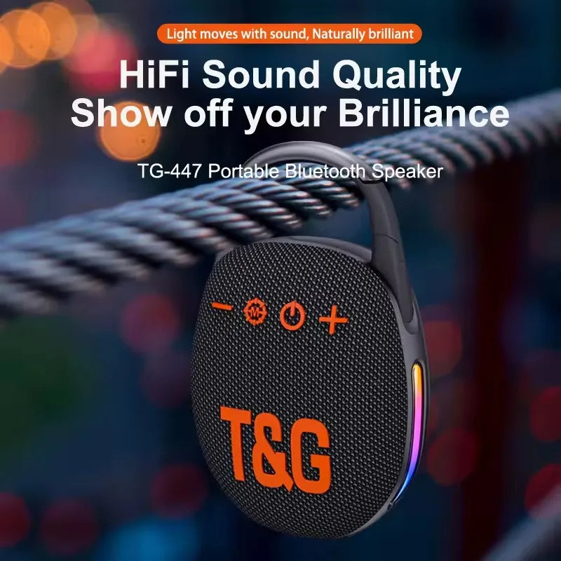 Speaker TG447 Portable Bluetooth5.3 Speakers HiFi Sound Quality TWS Interconnection Suport FM Radio TF Card Playback Low Latency