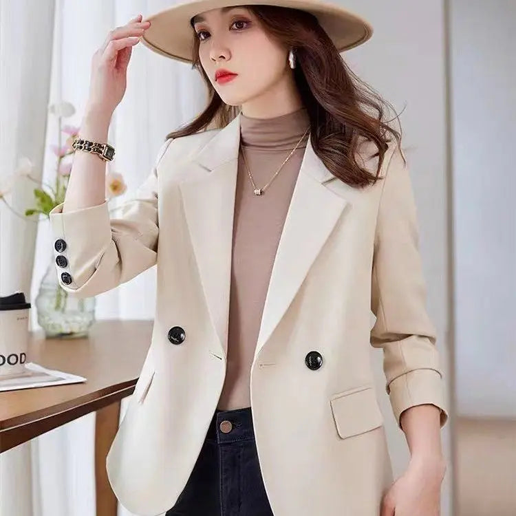 Women's autumn suit jacket by Ansoff, casual small top with stylish design, perfect for a chic and comfortable look.