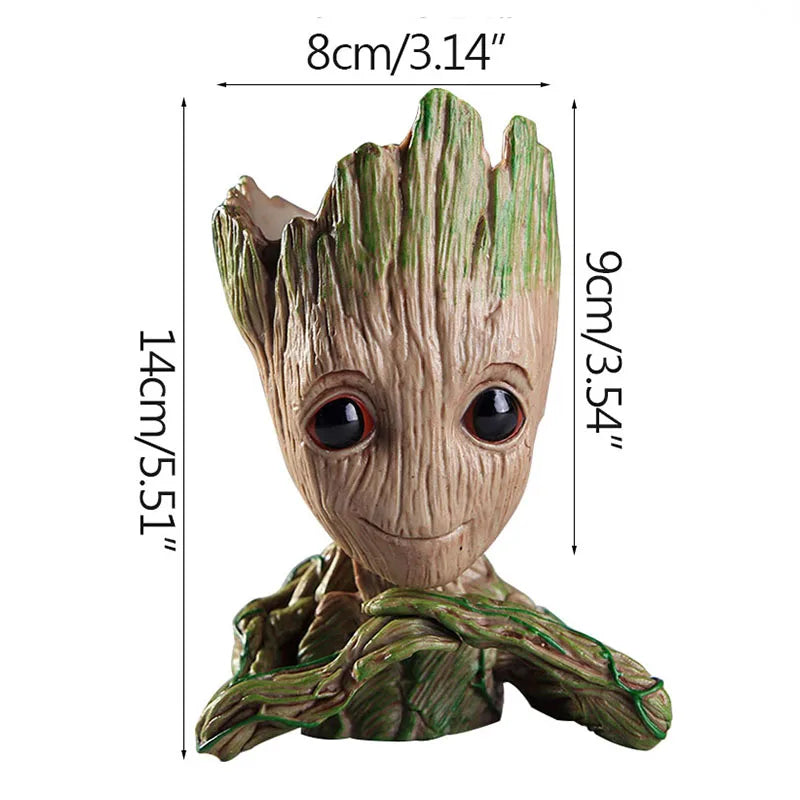 Miniature Groot figurine by Ansoff, 5cm tall, cartoon-style office desktop decor, handcrafted tree man ornament for home decoration.