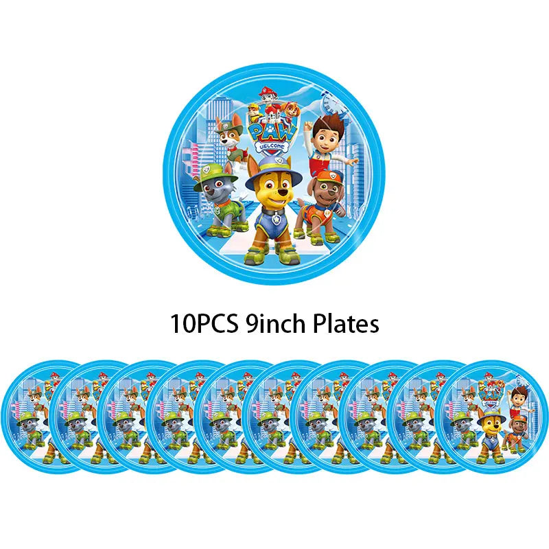 Paw Patrol Birthday Decoration Party Supplies Set Balloons Backdrop Plate Cup Cake Topper Paw Patrol Stickers Banner Party Favor