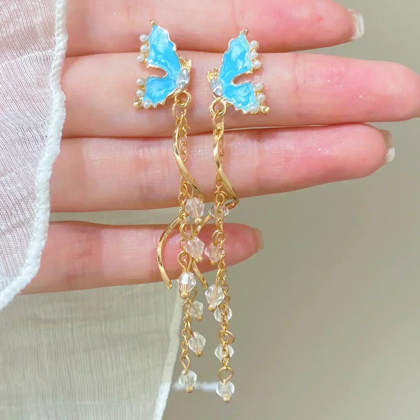 Vintage Geometry Irregular Eardrop Personality Asymmetry Dripping Oil Earrings for Women Fashion Daily Commuting Jewelry Gifts - Acros