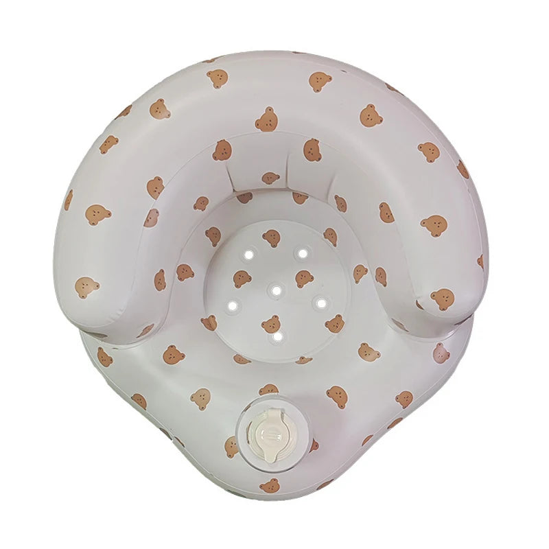 Ansoff inflatable baby sofa for infants 3 months and up, with built-in air pump, soft seat for babies and toddlers.
