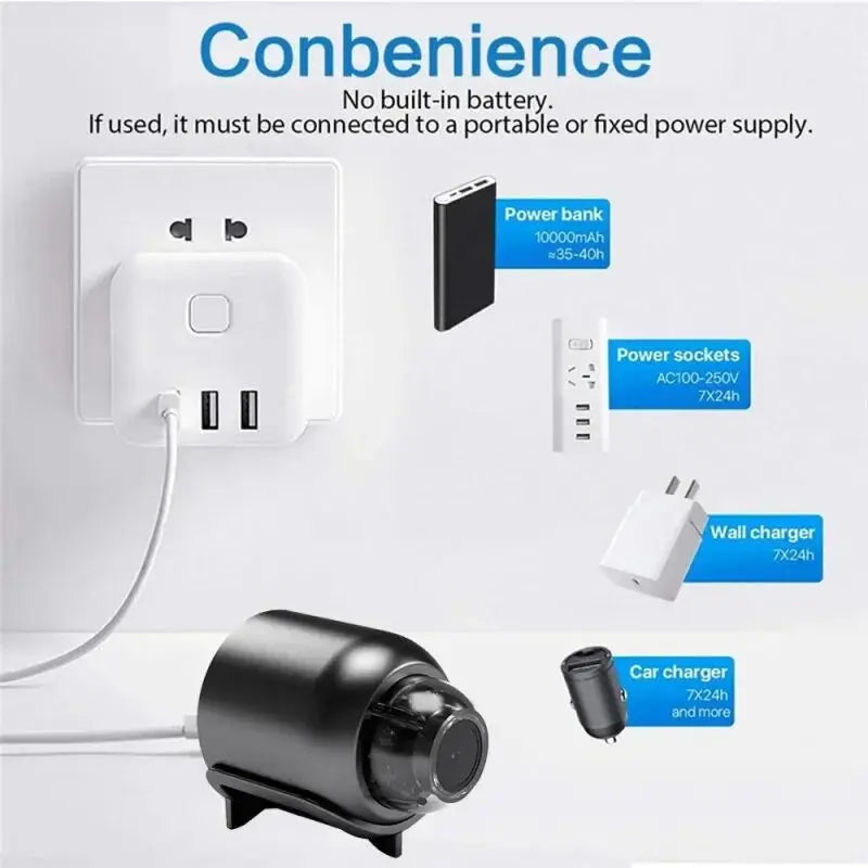 New X5 Mini Camera 1080P Clear Night Vision Lightweight Portable Premium Cams Motion Detection Wireless Surveillance Camera - Acros
