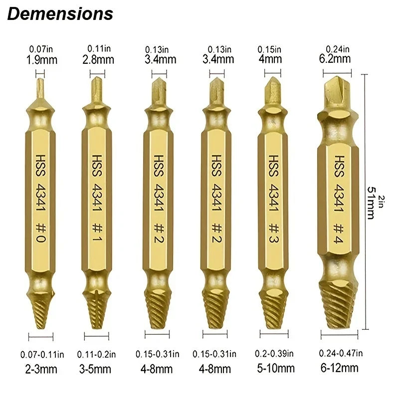 Damaged Screw Extractor Set HSS Drill Bit Stripped Broken Remover Small Easily Quickly Take Out Kit Easy Demolition Power Tools - Acros