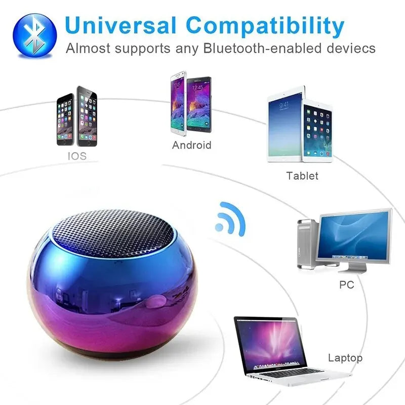 Wireless Bluetooth Speaker Portable Small Steel Gun Metal Heavy Stereo Surround Subwoofer Outdoor Mini Bluetooth Small Speaker - Acros