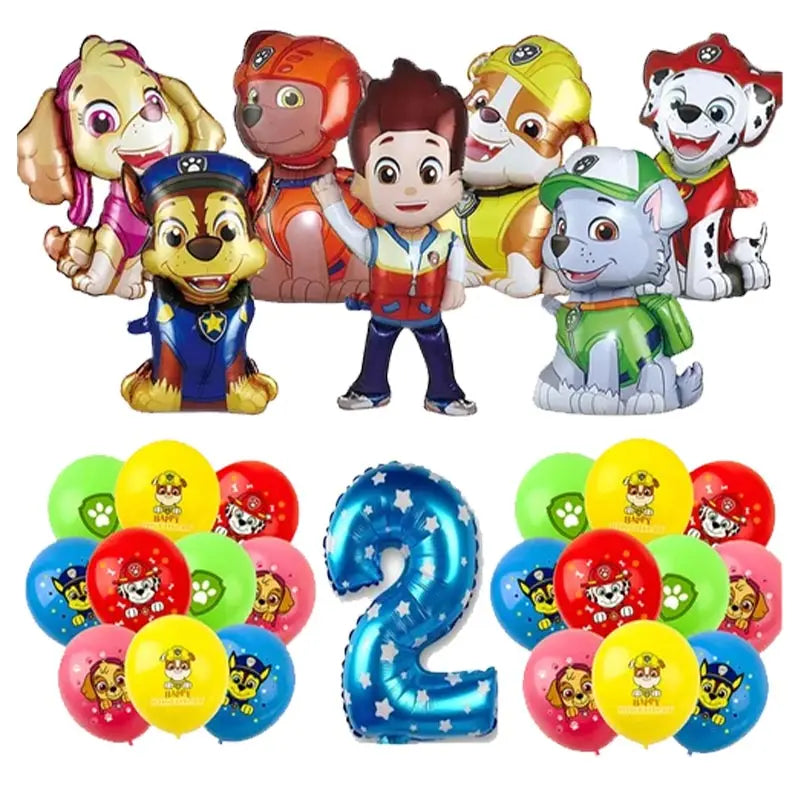 Paw Patrol Birthday Decoration Party Supplies Set Balloons Backdrop Plate Cup Cake Topper Paw Patrol Stickers Banner Party Favor