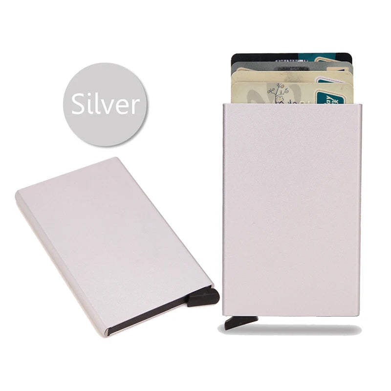 Rfid Smart Wallet Card Holder Metal Thin Slim Men Women Wallets Pop Up Minimalist Wallet Small Black Purse Vallet Walets for Men - Acros