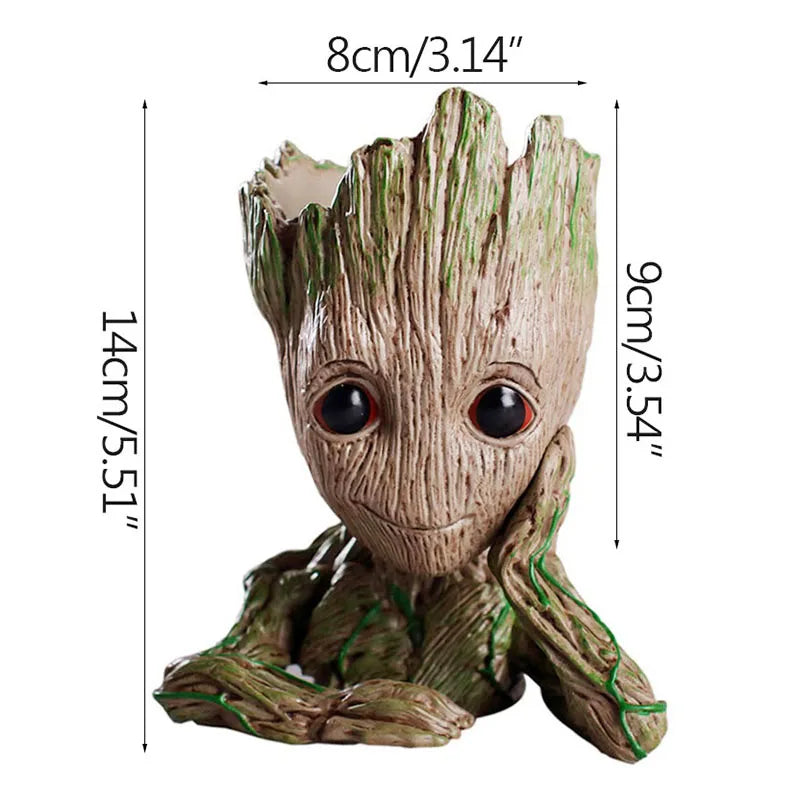 Miniature Groot figurine from Ansoff, 5cm tall, detailed cartoon-style office desk decor with tree-themed design and handcrafted details.