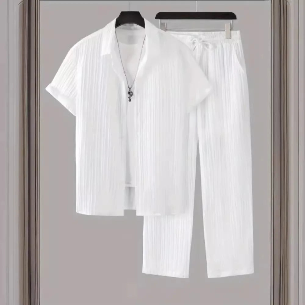 Men's summer suit by Ansoff, featuring a stylish men's clothing sweatsuit set, perfect for warm-weather casual wear.