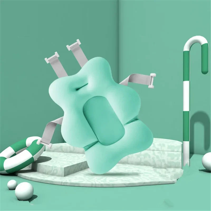 Ansoff baby shower bath tub pad, non-slip bathtub mat with animal-shaped soft cushion for newborn safety and support.