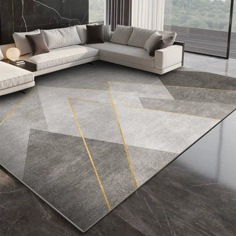 VIKAMA 2026 Light Luxury Living Room Carpet Non-Slip Washable Floor Mat for Sofa Bedroom Cloakroom Home Decor