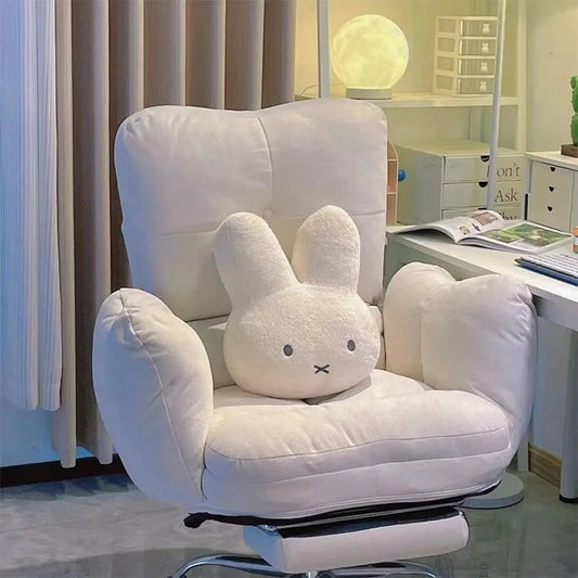 Ansoff Miffy plush doll with black eyes, soft kawaii bed pillow, cozy sofa cushion, ideal gift for girls and boys
