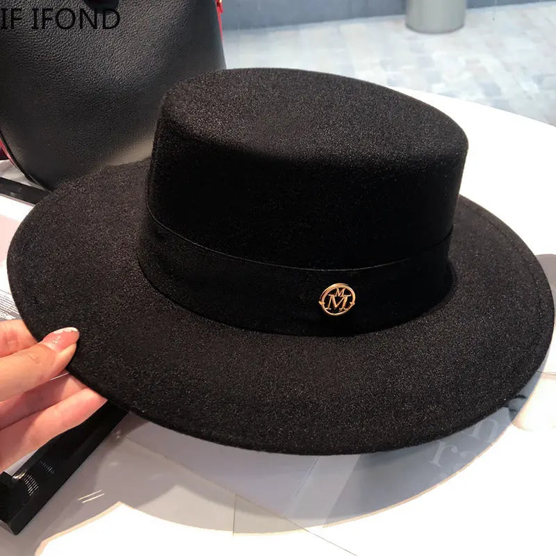 Elegant women's fedora hat with ribbon band by Ansoff, featuring a fashionable felt design suitable for weddings and jazz events.
