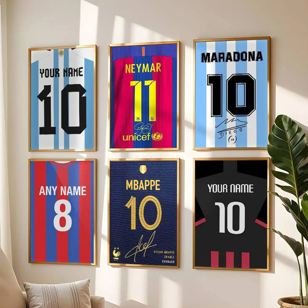 High-quality waterproof wall art sticker featuring a football jersey name poster by Ansoff, perfect for bar or living room decor