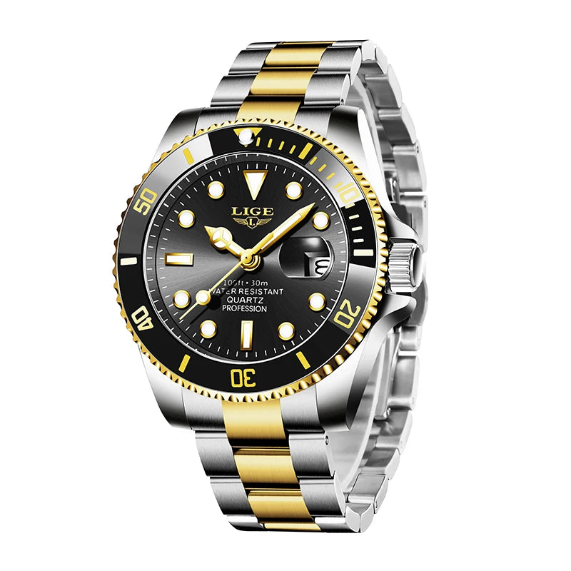 LIGE Top Luxury Watches For Men Fashion 30M Waterproof Luminous Date Quartz Wristwatches Casual Business Mens Watch Roloj Hombre - Acros