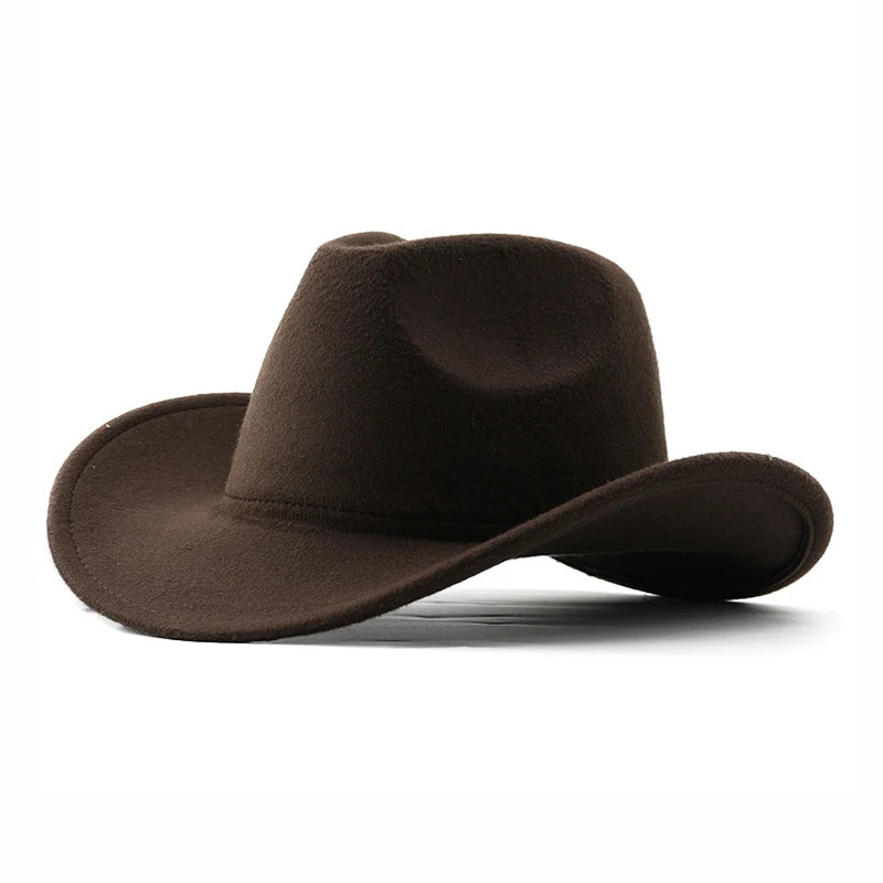 Unisex vintage Western cowboy hat by Ansoff with a roll brim, made of felt, suitable for cowboy parties and jazz events.