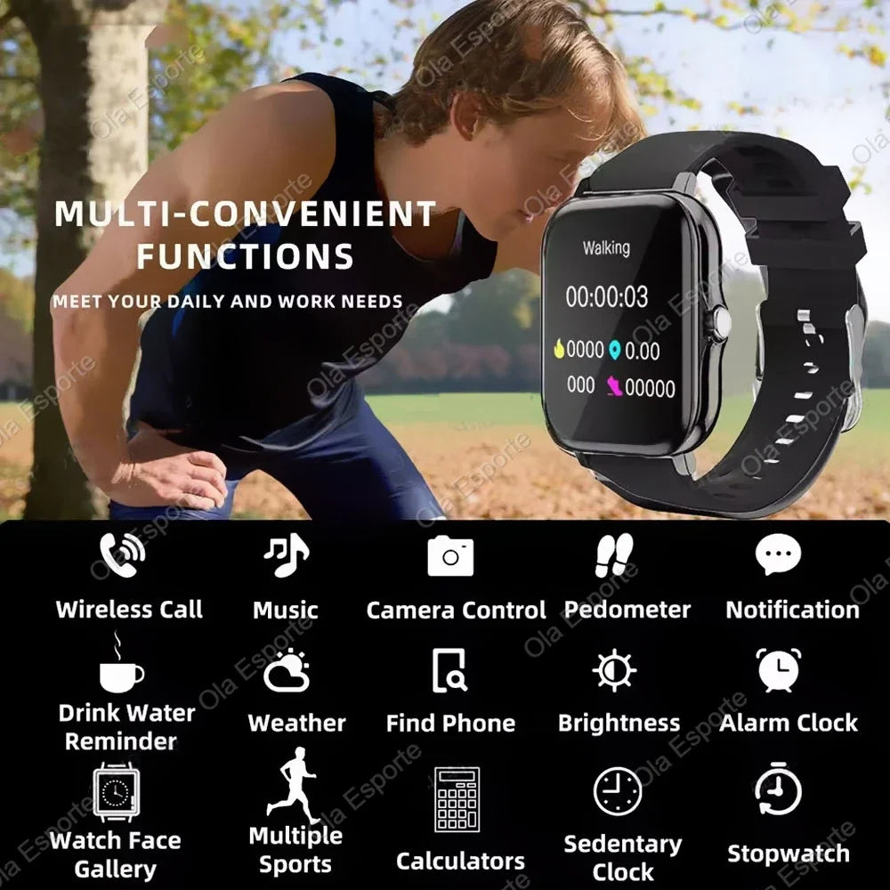 New Smart Watch Android Phone 2.01'' Infinite Screen Bluetooth Call Blood Oxygen/Pressure Monitoring Smart Watch Women Men Band