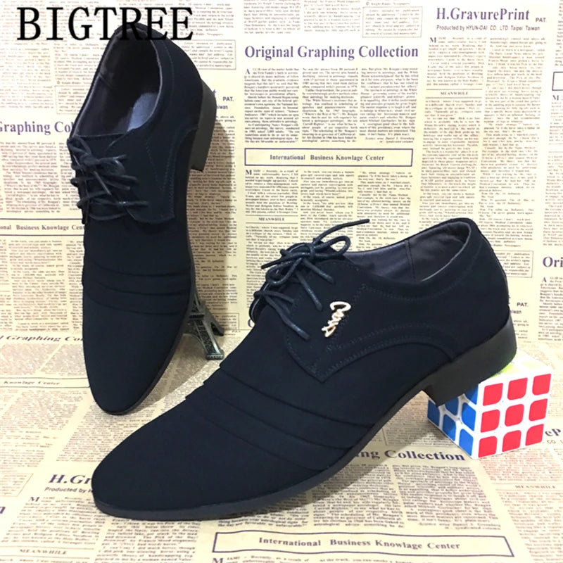 Ansoff men's formal Oxford dress shoes, black leather office shoes with lace-up design, suitable for weddings and professional attire.