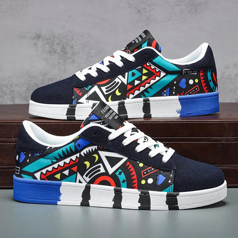 Ansoff men's flat bottomed outdoor sneakers with colorful design, non-slip soles, and comfortable fitness leisure style.
