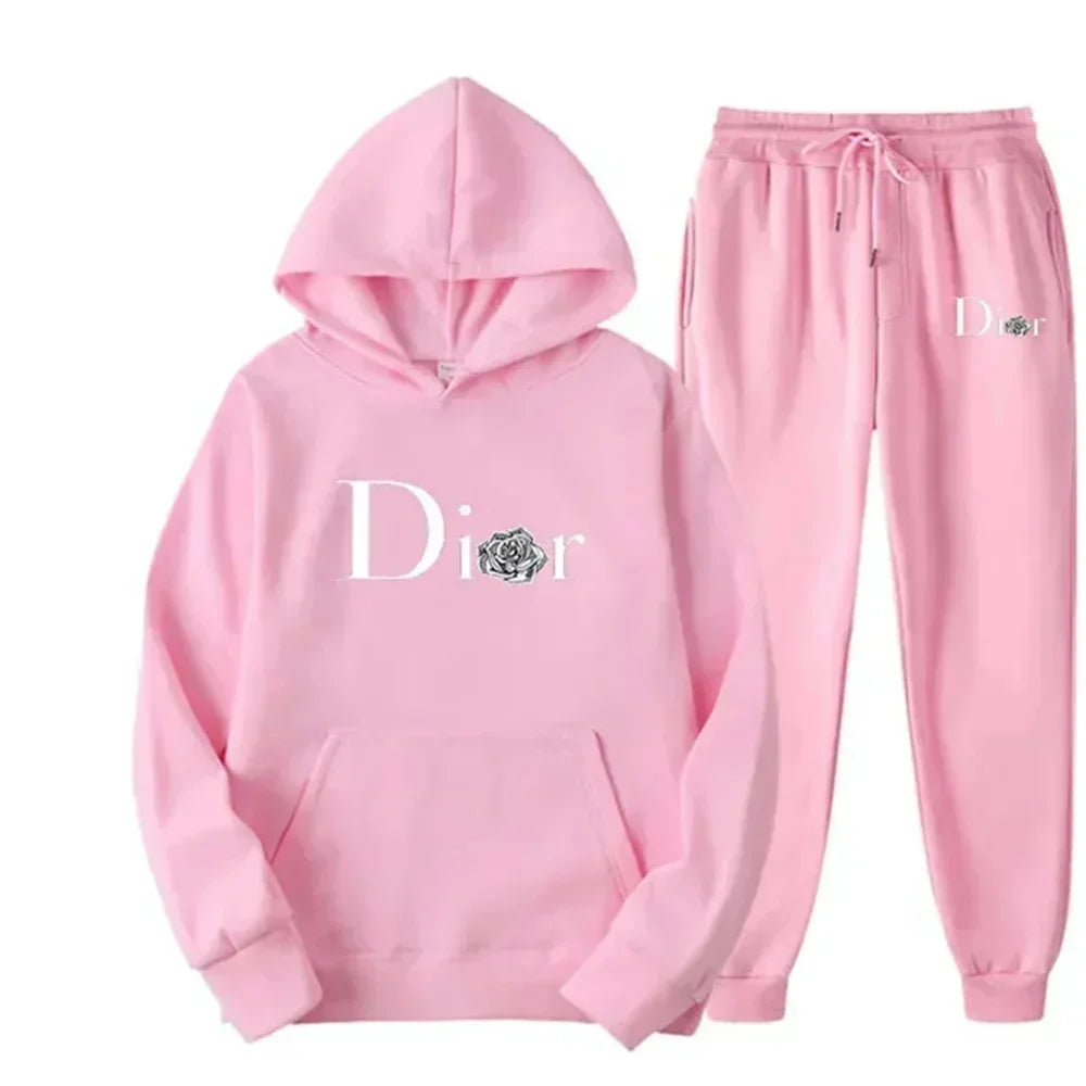 Men's Hooded Sweatshirt Autumn-Winter Set, New Unisex Two-Piece Set for Fitness, Jogging and Leisure