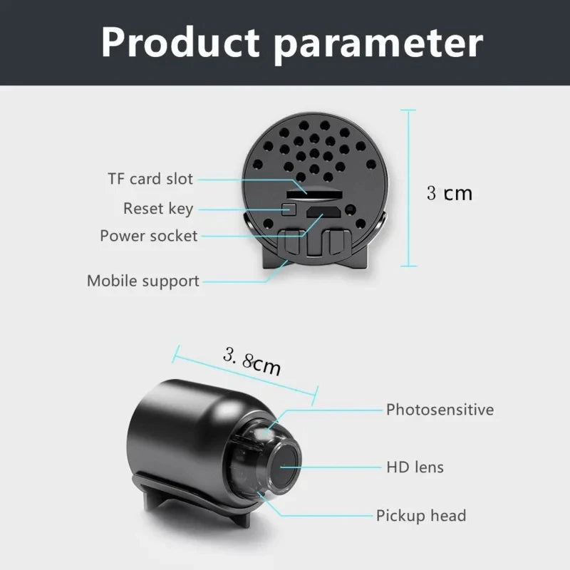 New X5 Mini Camera 1080P Clear Night Vision Lightweight Portable Premium Cams Motion Detection Wireless Surveillance Camera - Acros