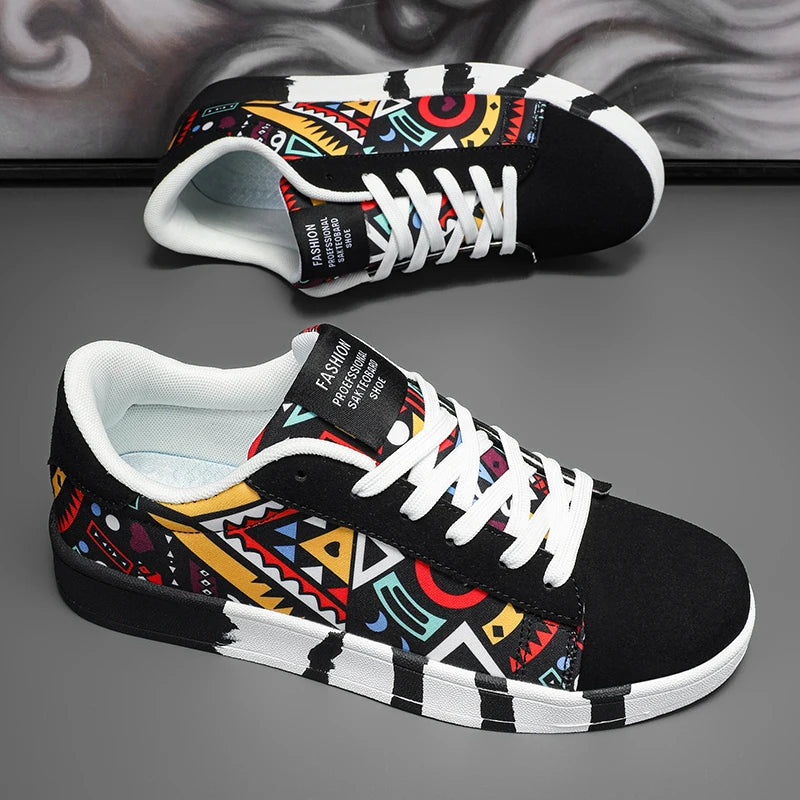 Ansoff men's flat bottomed outdoor sneakers with colorful design, non-slip soles, and comfortable fit for fitness and leisure activities.