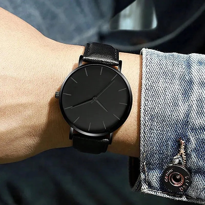 5PCS Set Fashion Mens Sports Watches Man Business Quartz Wristwatch Luxury Leather Bracelet Men Casual Clock Watch - Acros
