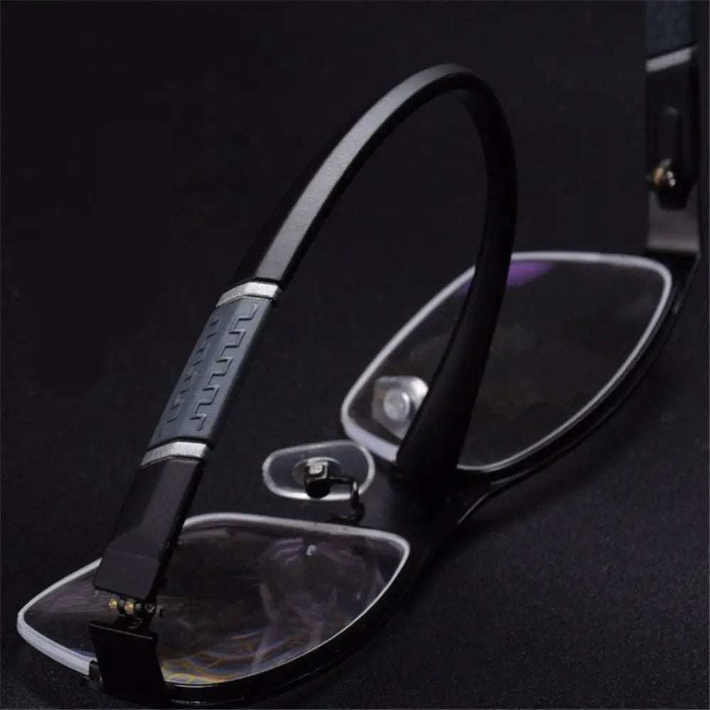 Metal Anti-blue Light Reading Glasses Farsighted Eyeglasses Men Business Eyewear Diopter 0 +1.0 +1.5 +2.0 +2.5 +3.0 +3.5 +4.0 - Acros