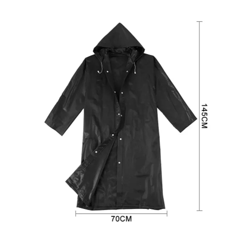 Eva Raincoat Adult Men's and women's universal black waterproof thickened portable camping hiking music festival raincoat