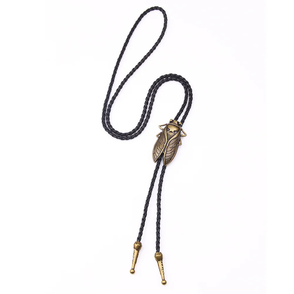 Vintage Cowboy Jazz Hat Alloy mens bolo tie Men Women Leather Rope Long Necklace Sweater Chain shirts Bolo Tie Men Accessories