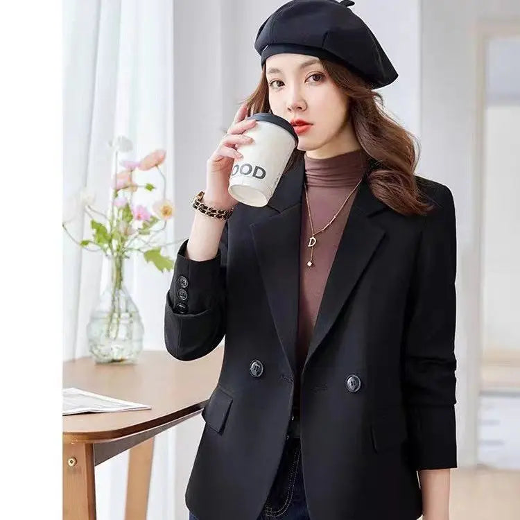 Women's casual suit jacket by Ansoff, suitable for autumn, with a stylish and temperament-enhancing design.