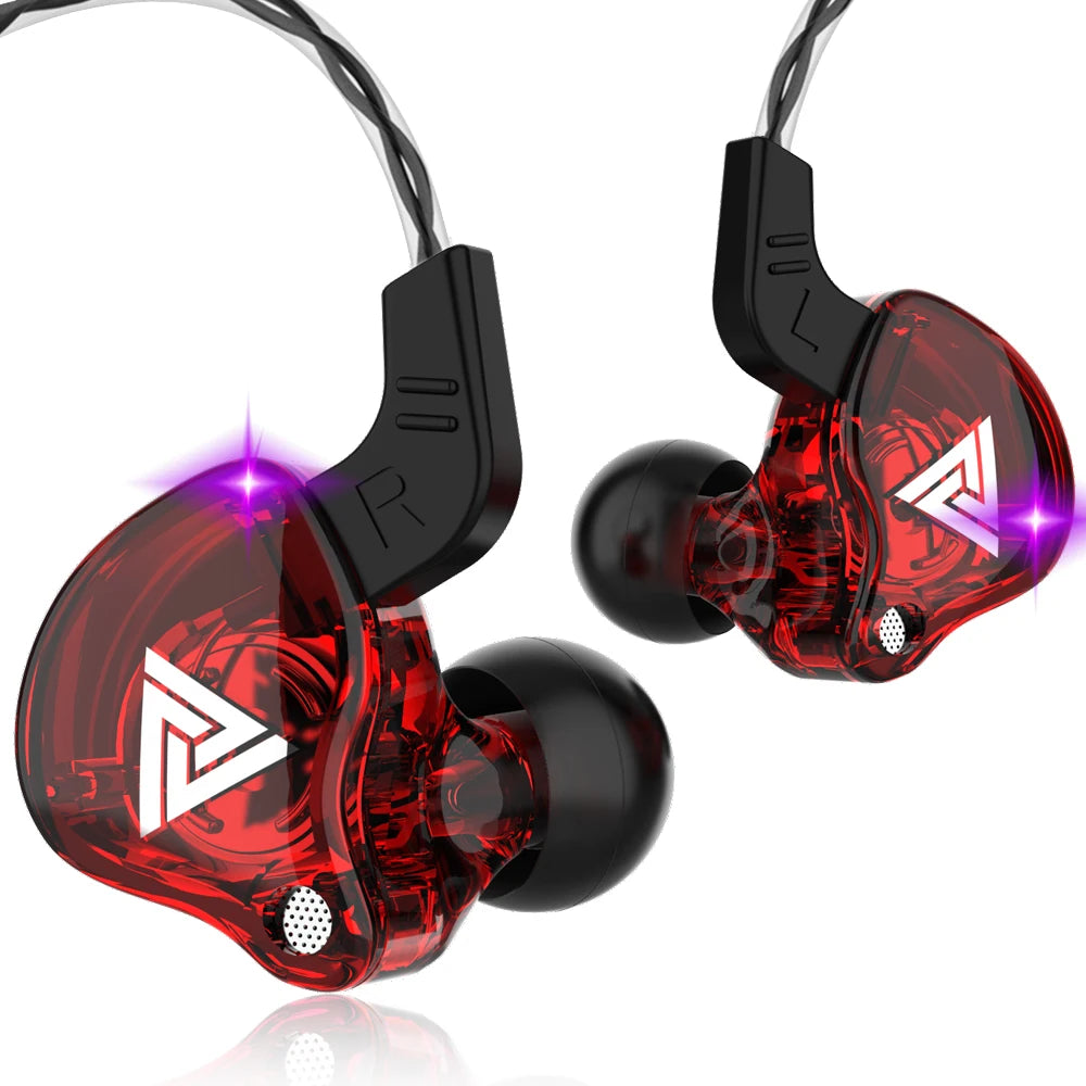 Ansoff QKZ AK6 in-ear earphones with 6 dynamic drivers, microphone, stereo sound, and in-ear monitor design.