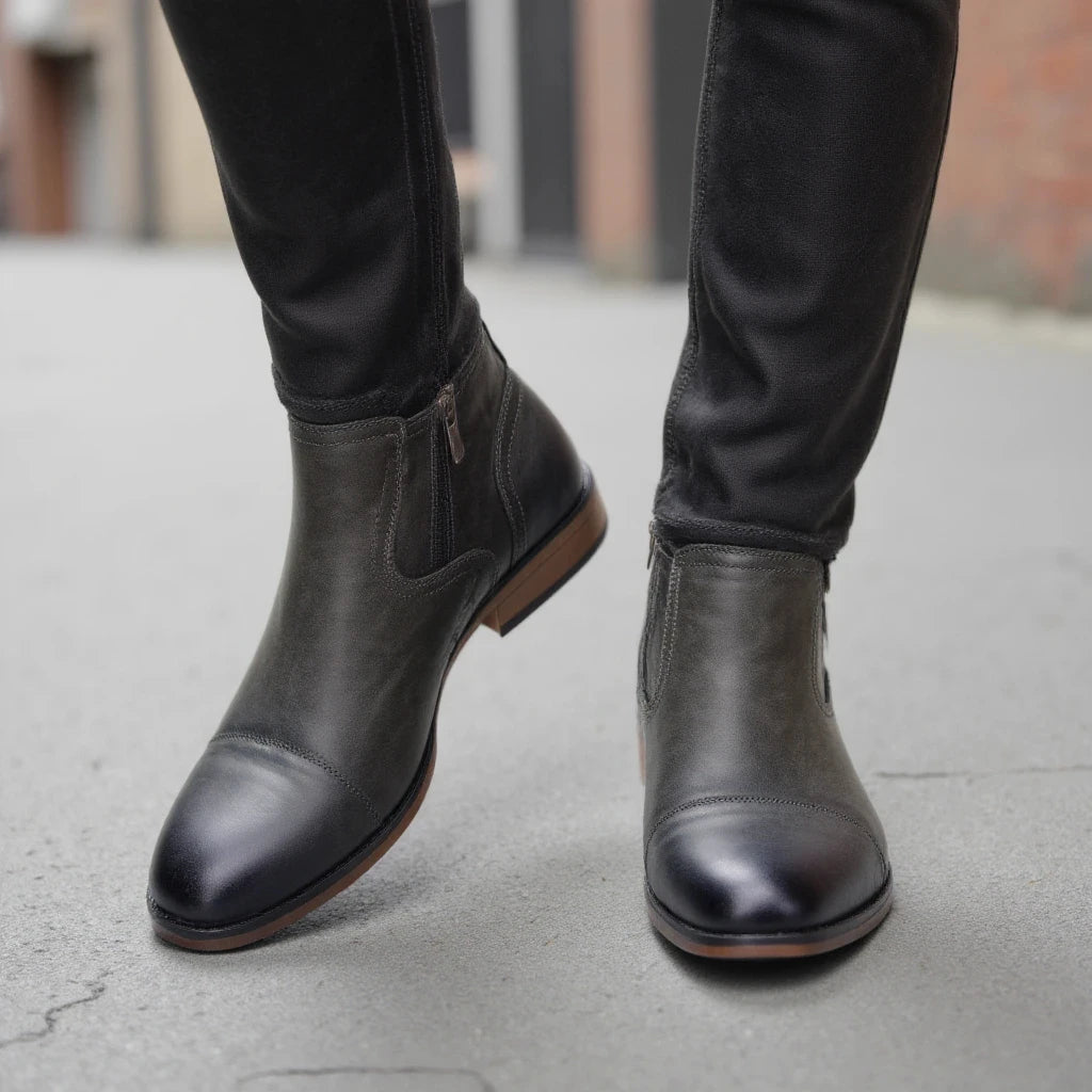 Men's leather fashion boots by Ansoff, showcasing a comfortable and stylish design for modern footwear.