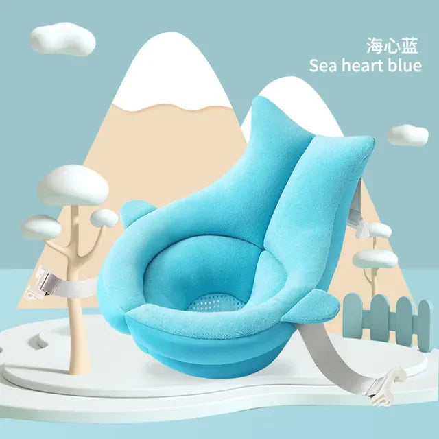 Ansoff baby shower bath tub pad with non-slip animal-shaped cushion for newborn safety and comfort in the bathtub.