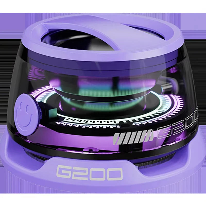 Outdoor Magnetic Bluetooth Speaker Wireless Portable Mini Travel Stereo Speaker with RGB Color Light and Phone Holder for Ios - Acros