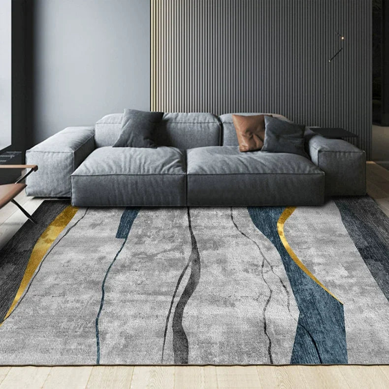 VIKAMA 2026 Light Luxury Living Room Carpet Non-Slip Washable Floor Mat for Sofa Bedroom Cloakroom Home Decor