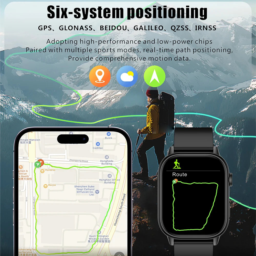 Luxury Military GPS Smartwatch Fitness Clock 3ATM Waterproof Sports Smart Watch BT CALL Wrist Watches for Men Women Android 2026