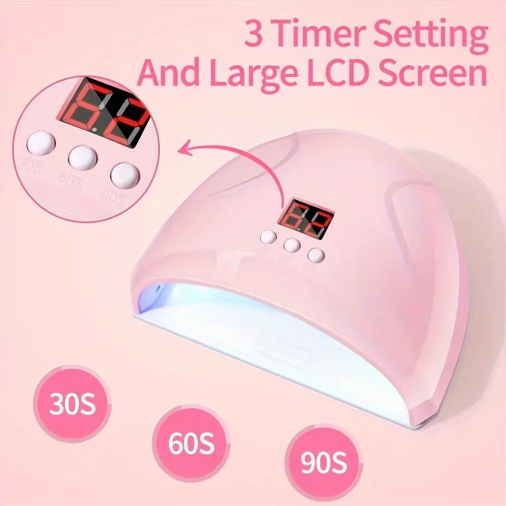 LINMANDA Professional USB Electric Nail Drill Polish File Kit with UV LED Nail Lamp Gel Manicure Dryer Lamp Acrylic Starter Set - Acros
