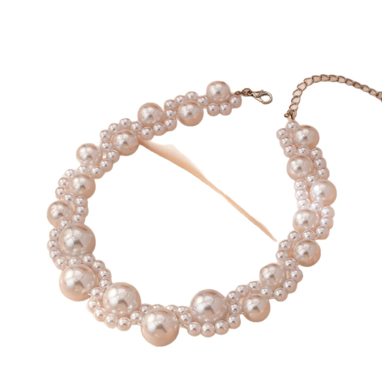 Temperament Pearl Necklace Stud Earrings Necklace Set For Women Girls Banquet Wedding Wear Party Retro Elegant BS054