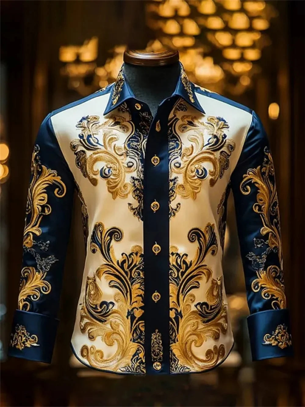 Men's long-sleeved shirt by Ansoff with high-definition printed design, perfect for outdoor leisure and stylish vacation wear.