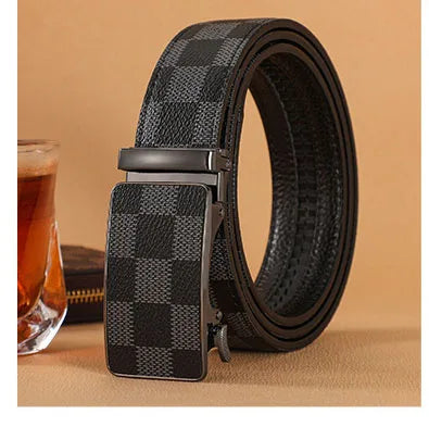 Ansoff men's luxury leather belt with metal buckle, stylish designer jeans strap for business and casual wear