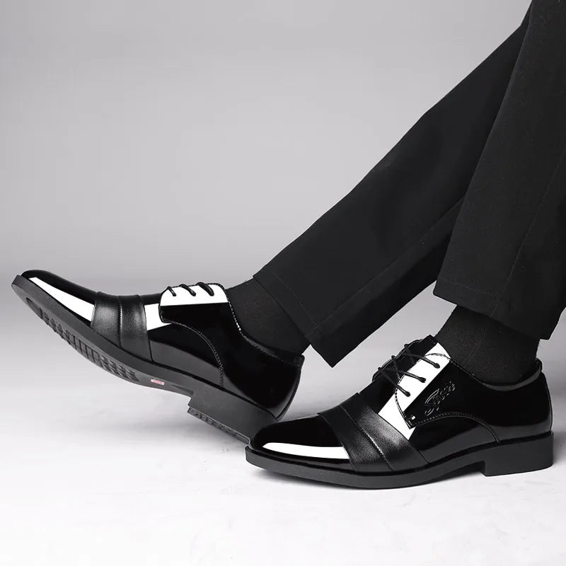 Social Shoe for Men Casual Business Patent Leather Dress Shoes Man Bright Upper Pointed Toe 2025 Trend Office Suit Footwear New - Acros