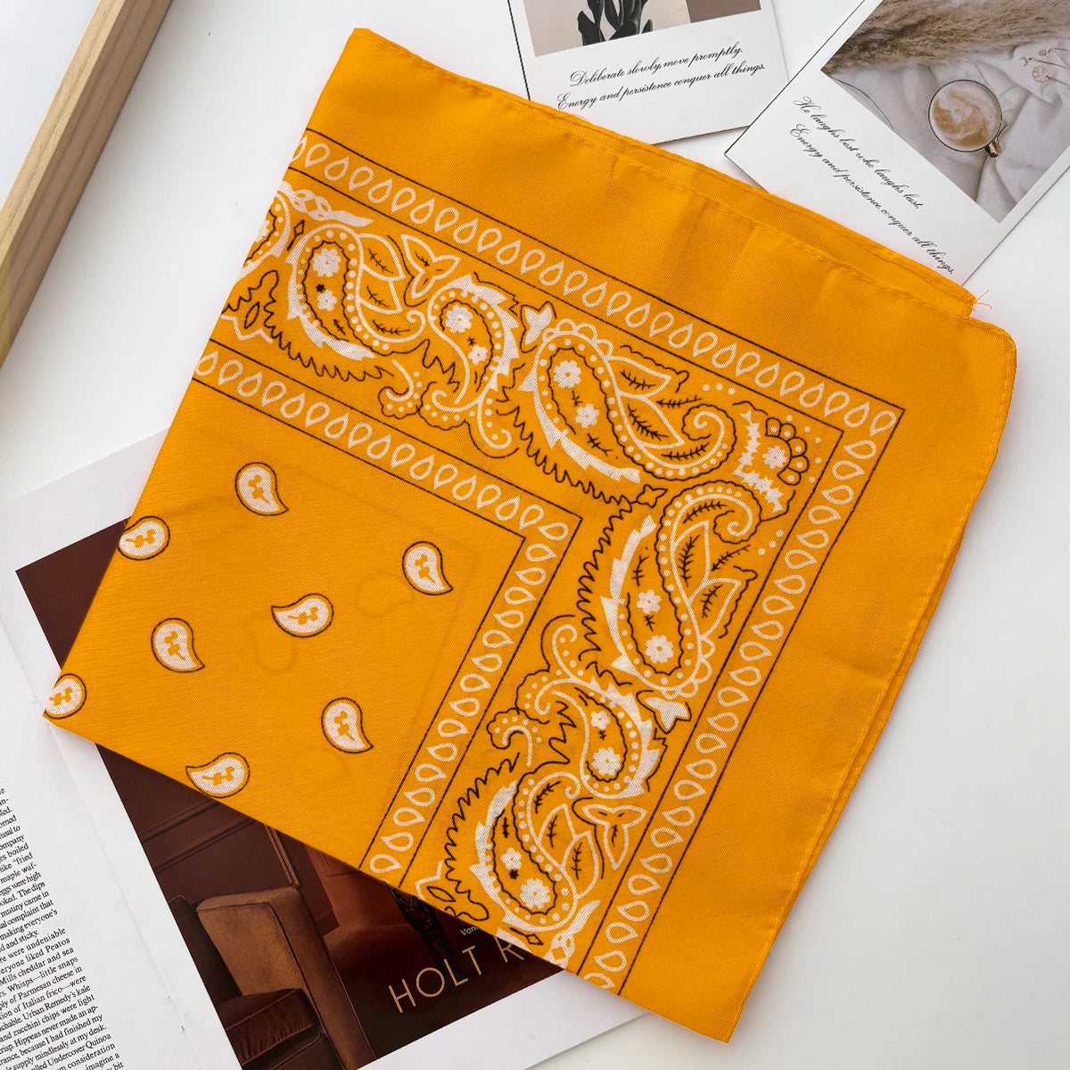 Unisex paisley bandana hairband by Ansoff, versatile head wrap for men and women, suitable for sports, cowboy, biker, or casual wear.