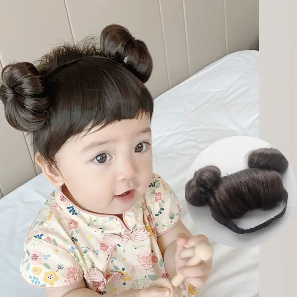 Ansoff baby hairband with bangs, children's birthday photography hair accessory, soft elastic styling for infants and toddlers