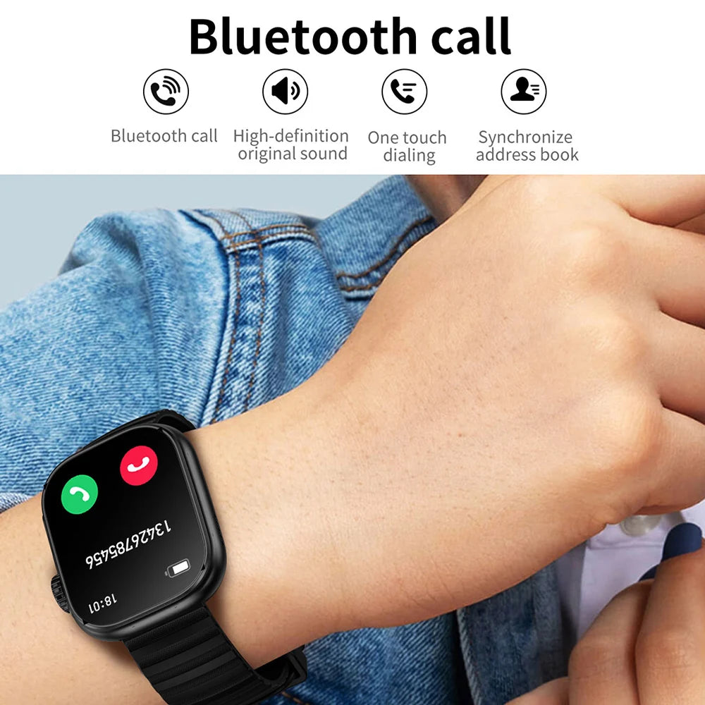 Ansoff smart smartwatch with flashlight, body temperature monitor, BT call feature, fitness tracking, waterproof design for women.