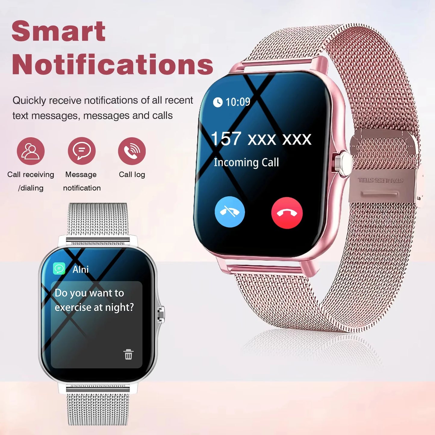 KESHUYOU New Bluetooth Call Smart Watch Information Push Men Women Health Monitoring Watch Pedometer Smart Watch For Android IOS