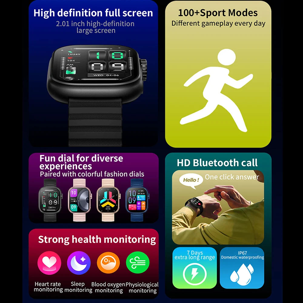 Ansoff men's smartwatch with flashlight, body temperature monitor, Bluetooth calling, and waterproof fitness features.